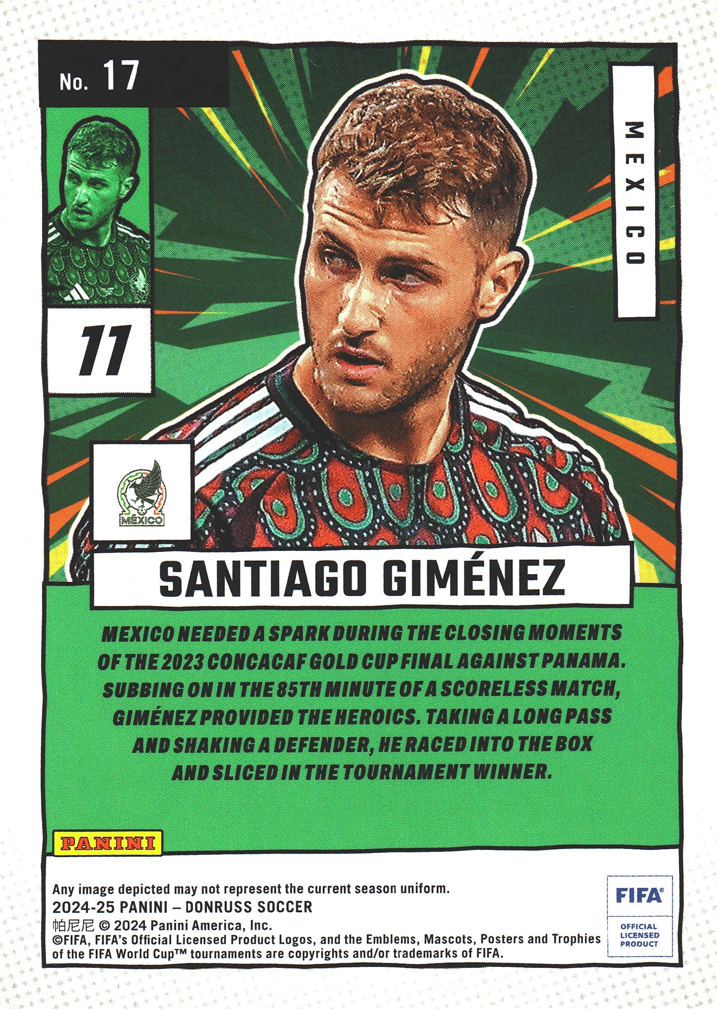 2024 Panini Donruss Net Marvels Silver Santiago Gimenez #17 Mexico