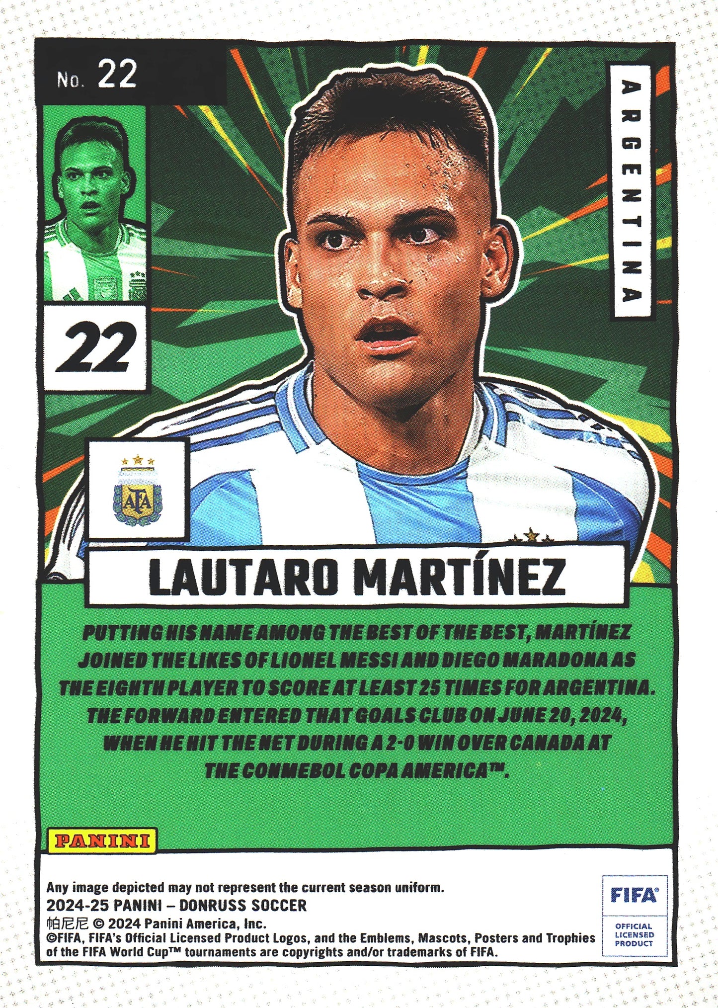 2024 Panini Donruss Net Marvels Silver Lautaro Martinez #22 Argentina