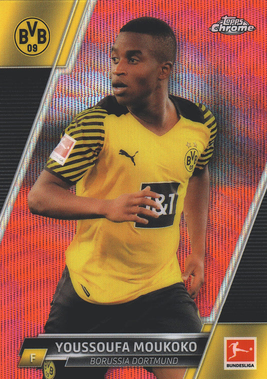 2021 Topps Chrome Bundesliga Magenta Wave /399 Youssoufa Moukoko #28 Borussia Dortmund