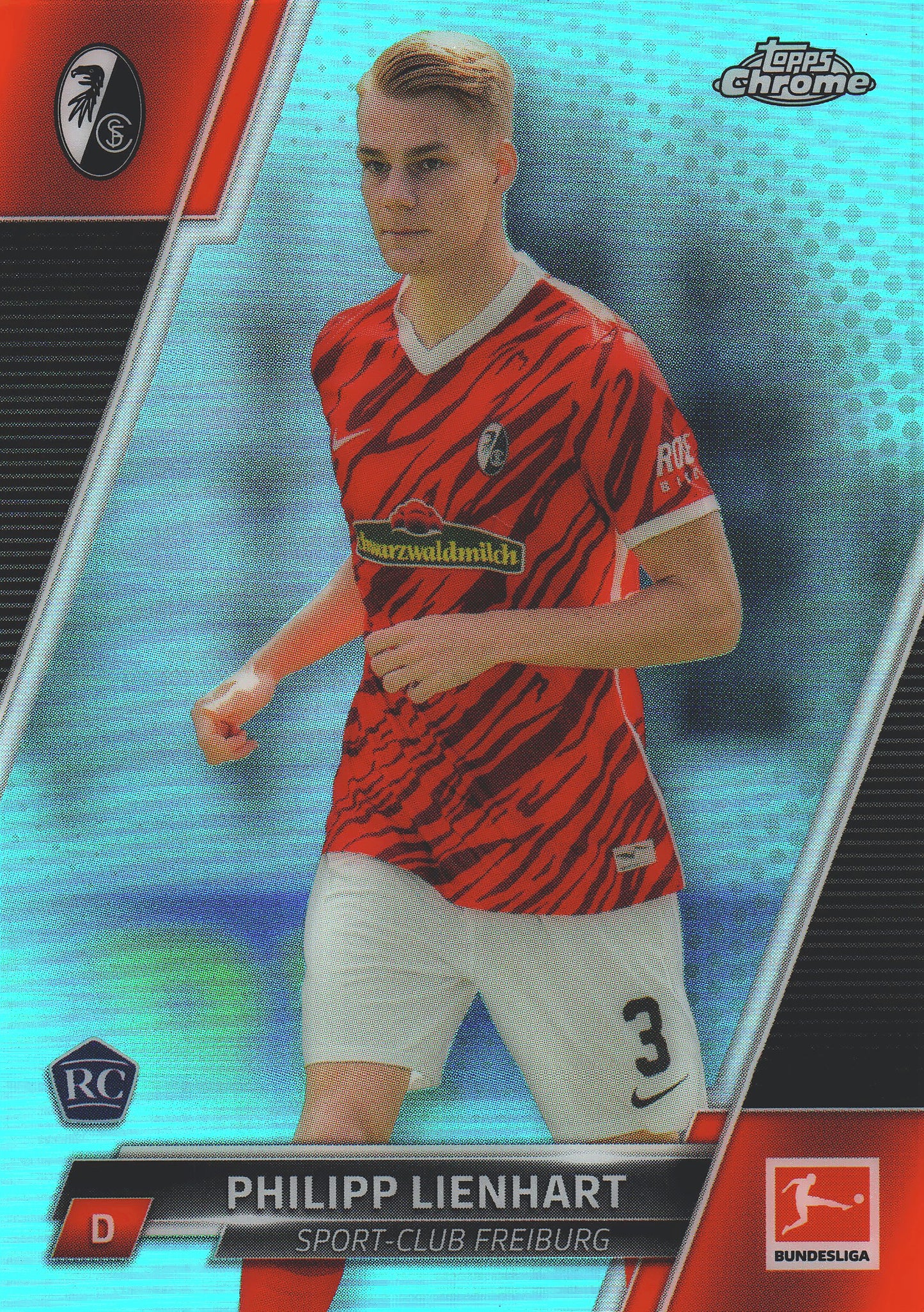 2021 Topps Chrome Bundesliga Aqua /275 Philipp Lienhart RC #43 SC Freiburg