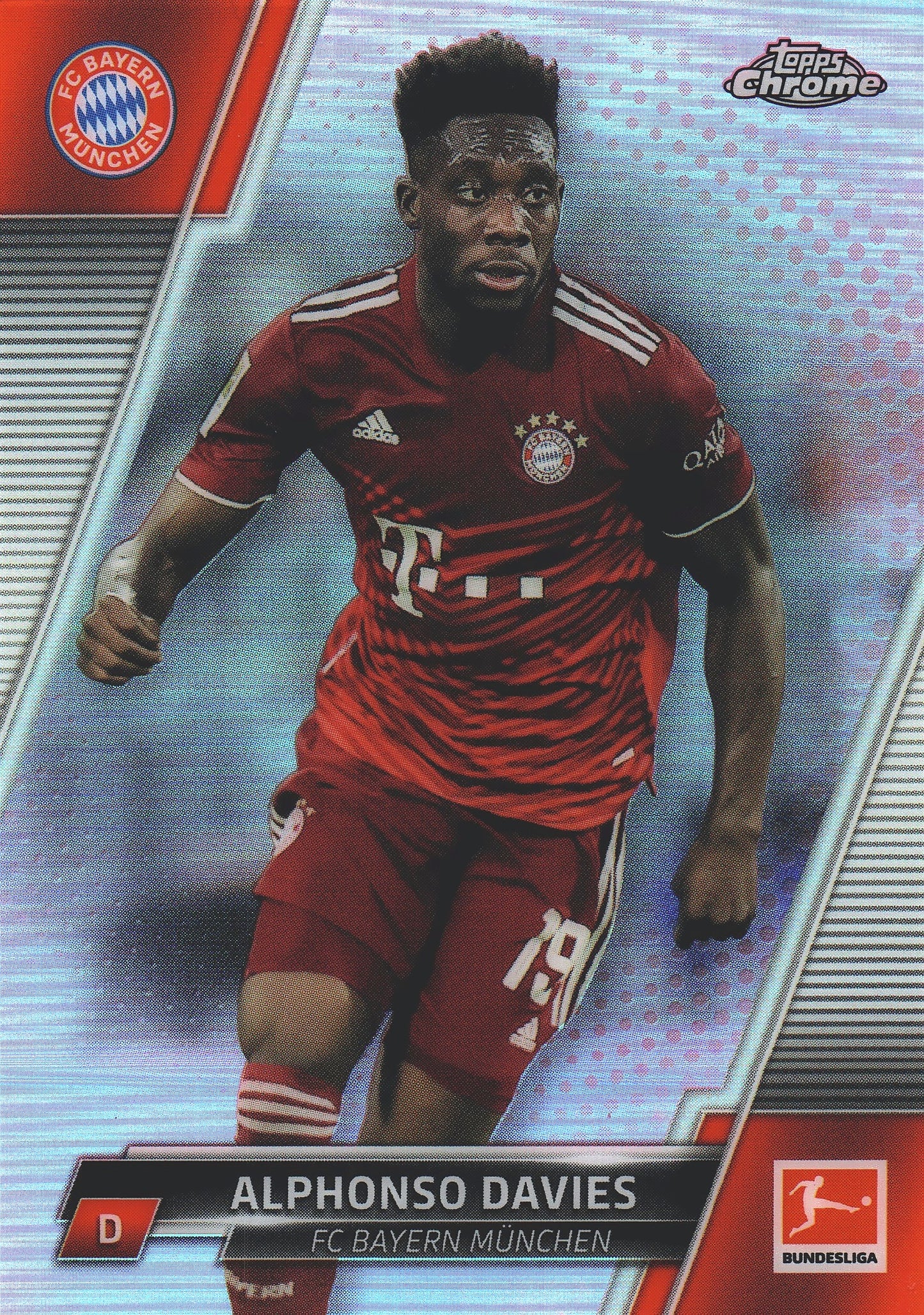 2021 Topps Chrome Bundesliga Pink /75 Alphonso Davies #82 FC Bayern Munich