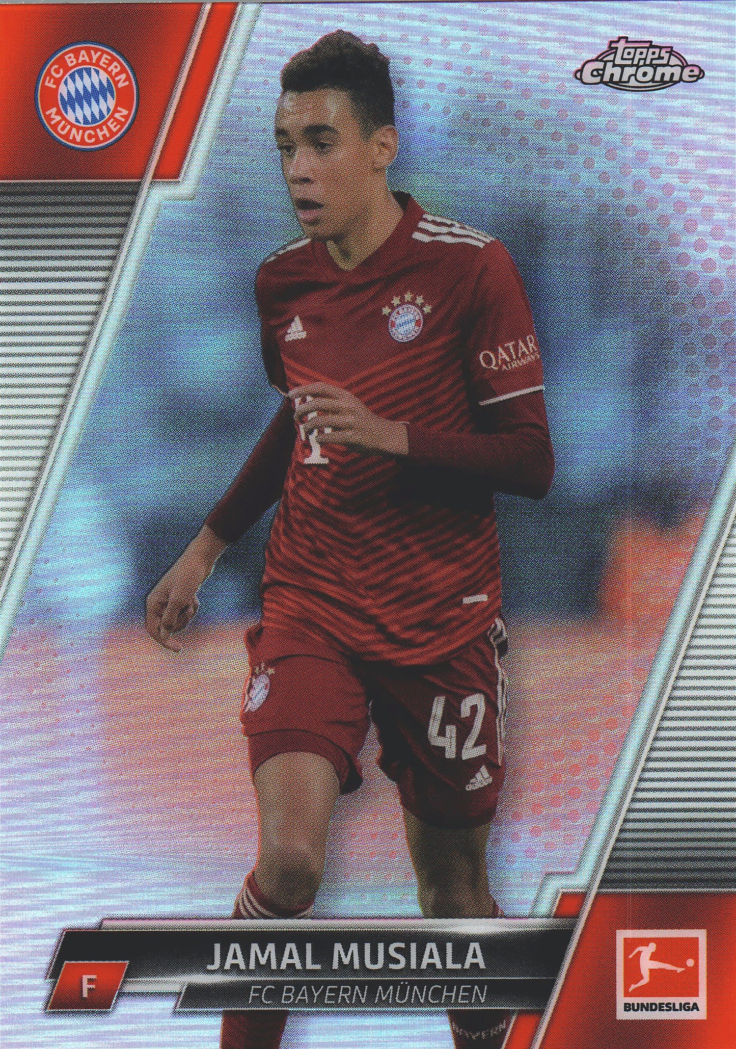 2021 Topps Chrome Bundesliga Pink /75 Jamal Musiala #84 FC Bayern Munich