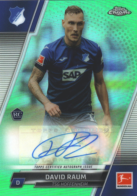 2021 Topps Chrome Bundesliga Green Auto RC /99 David Raum #BCA-DR TSG 1899 Hoffenheim