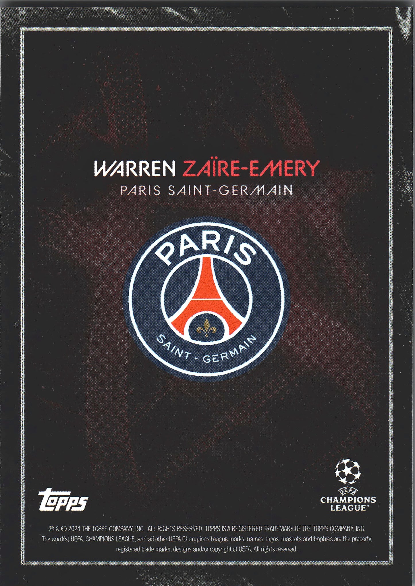 2023 Topps Knockout UCC Warren Zaire-Emery DNA Paris Saint-Germain