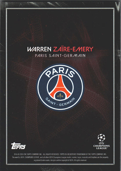 2023 Topps Knockout UCC Warren Zaire-Emery DNA Paris Saint-Germain