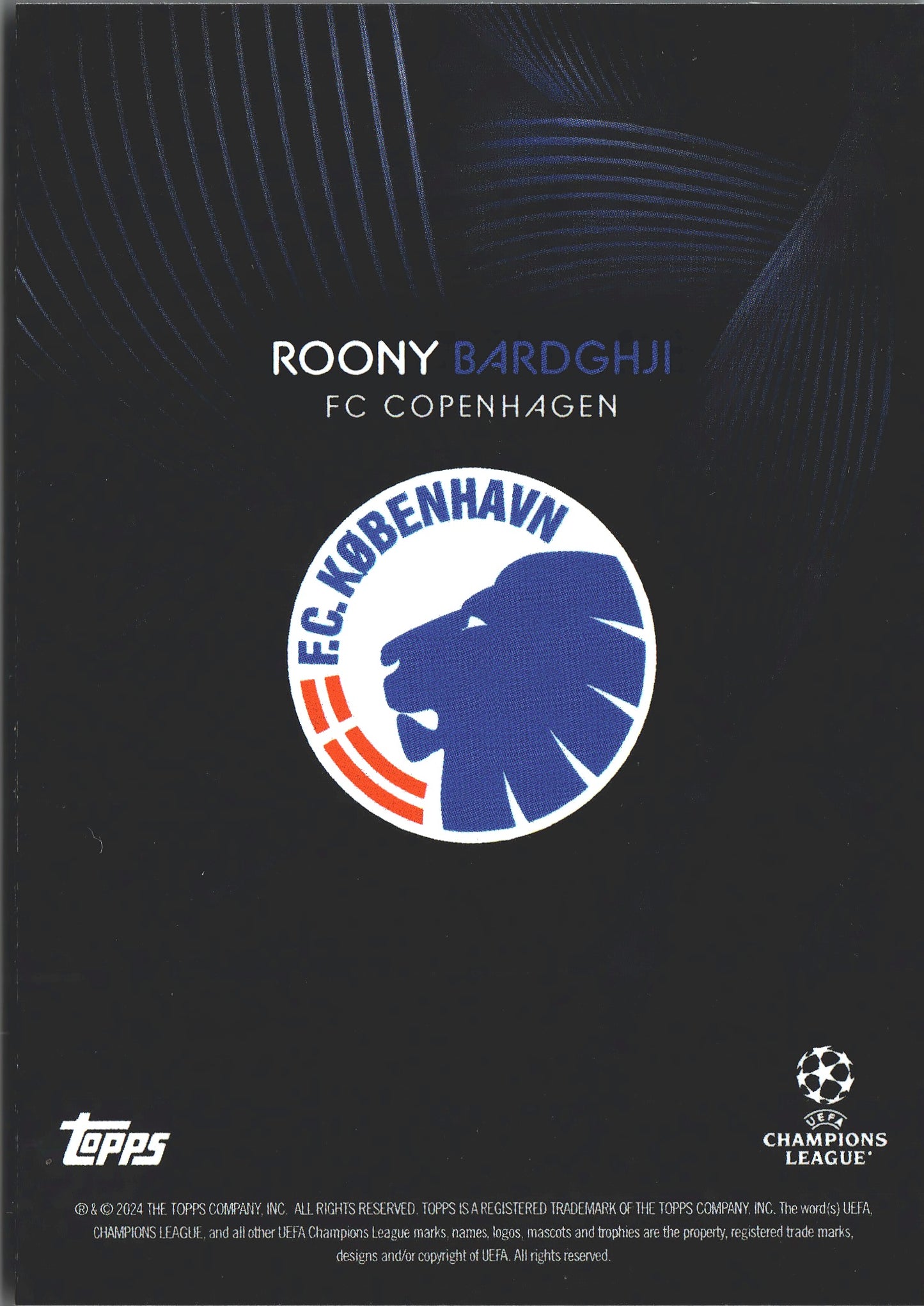 2023 Topps Knockout UCC Roony Bardghji CS FC Copenhagen