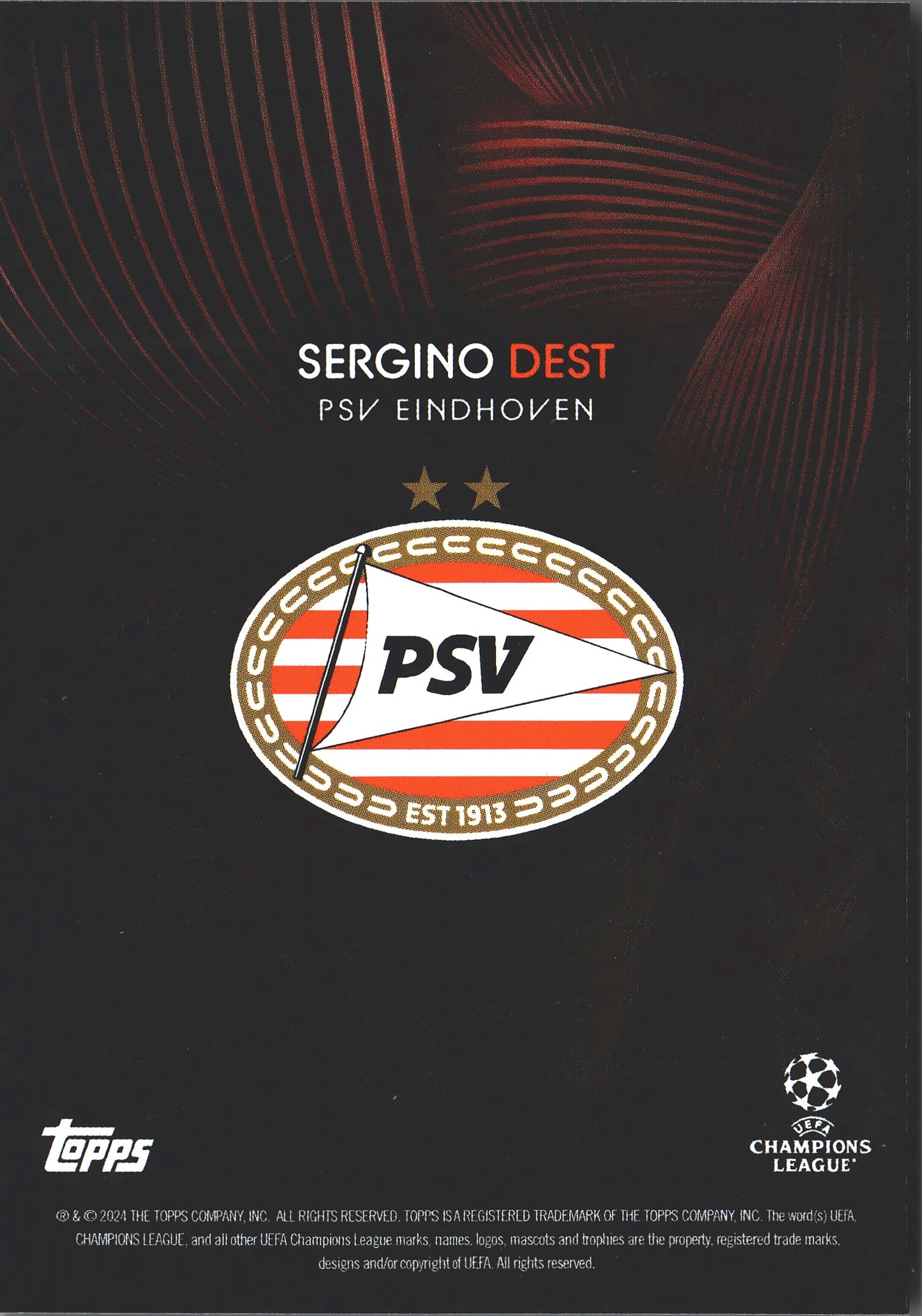 2023 Topps Knockout UCC Sergino Dest CS PSV Eindhoven