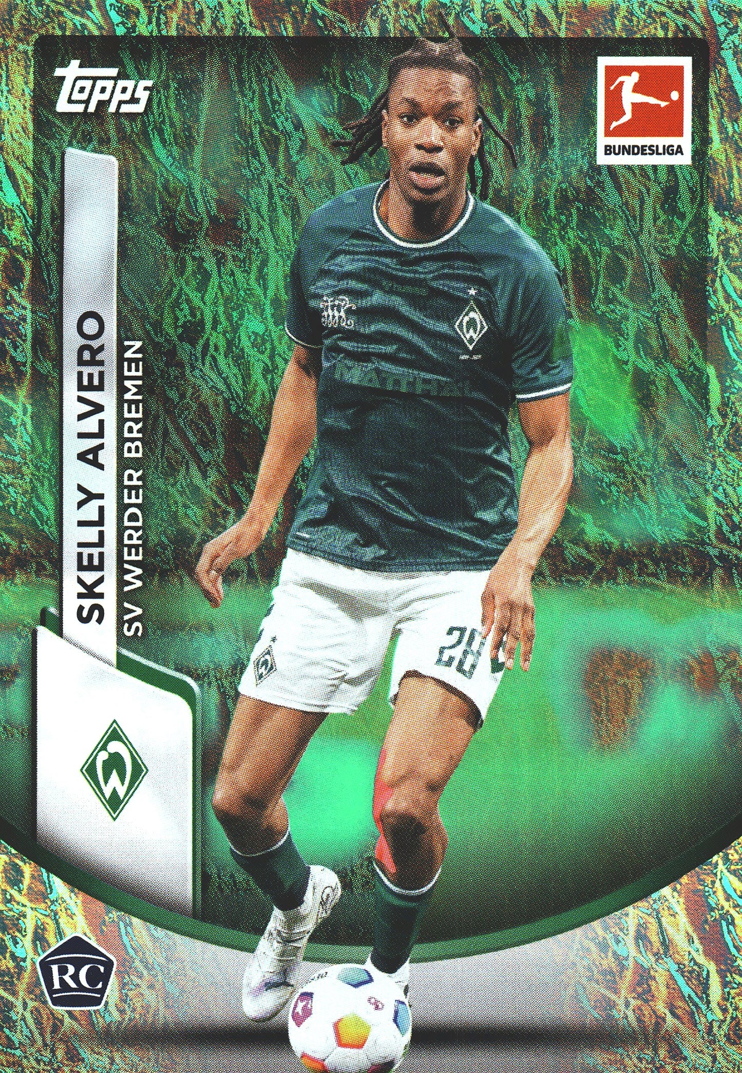 2023 Topps Bundesliga Jade Edition RC Skelly Alvero #15 SV Werder Bremen