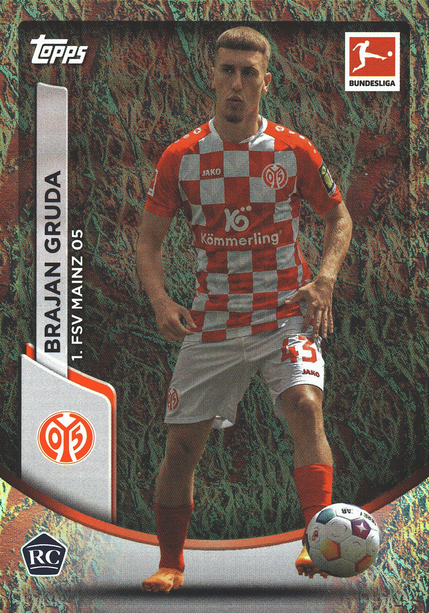2023 Topps Bundesliga Jade Edition RC Brajan Gruda #74 1. FSV Mainz 05