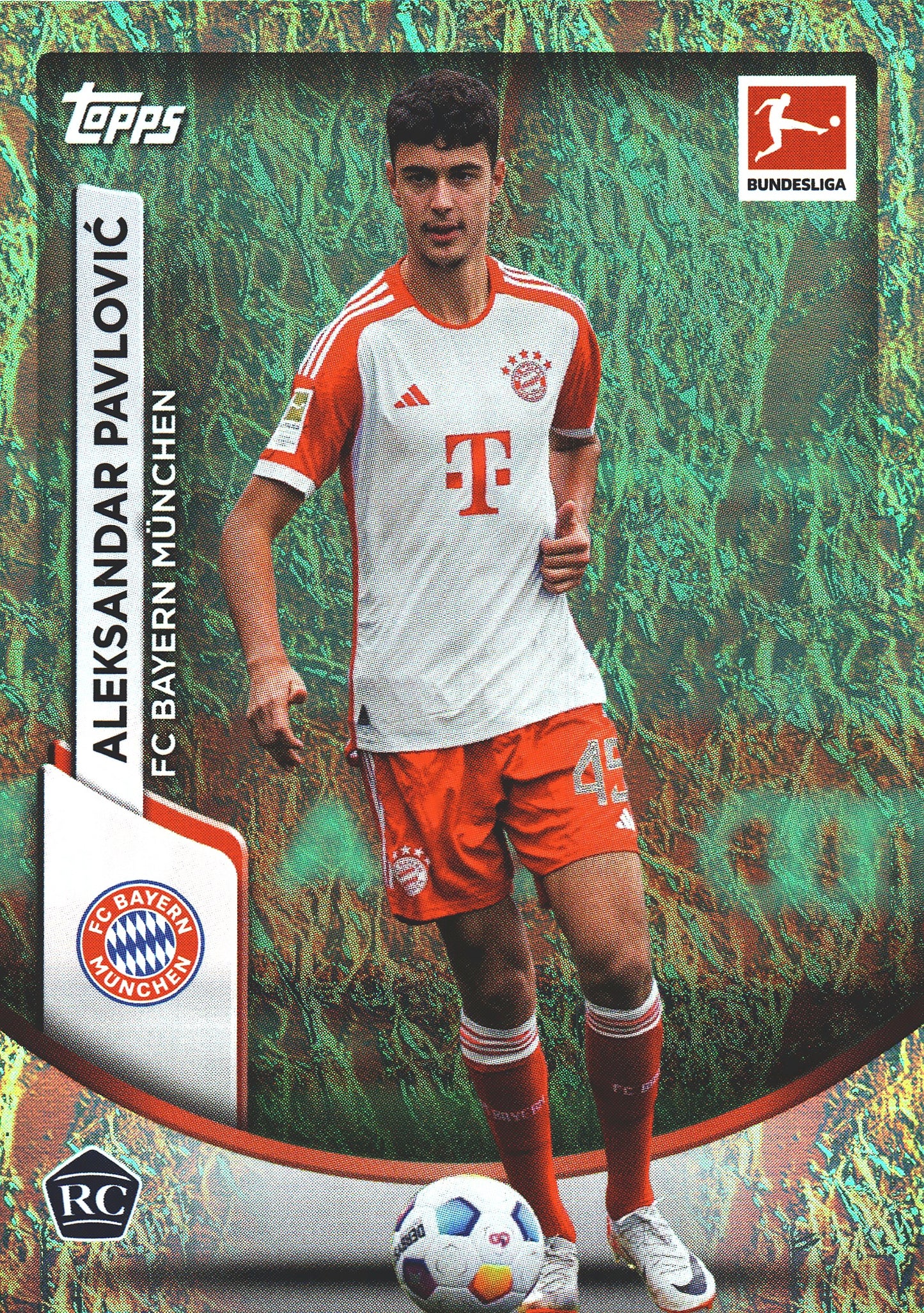 2023 Topps Bundesliga Jade Edition RC Aleksandar Pavlovic #88 FC Bayern Munchen