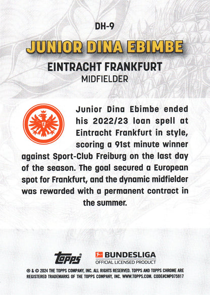 2023 Topps Bundesliga Jade Edition Dragonheart Junior Dina Ebimbe #DH-9 Eintracht Frankfurt