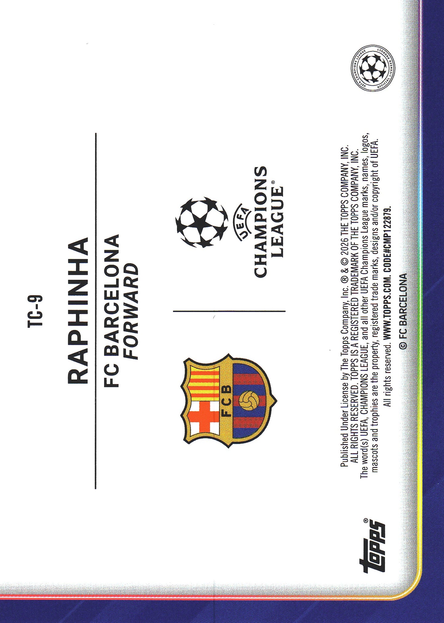 2025 Topps UCC Trophy Chasers Raphinha #TC-9 FC Barcelona