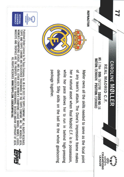2022 Topps Chrome UCC Women's Refractor Caroline Moller #77 Real Madrid Femenino