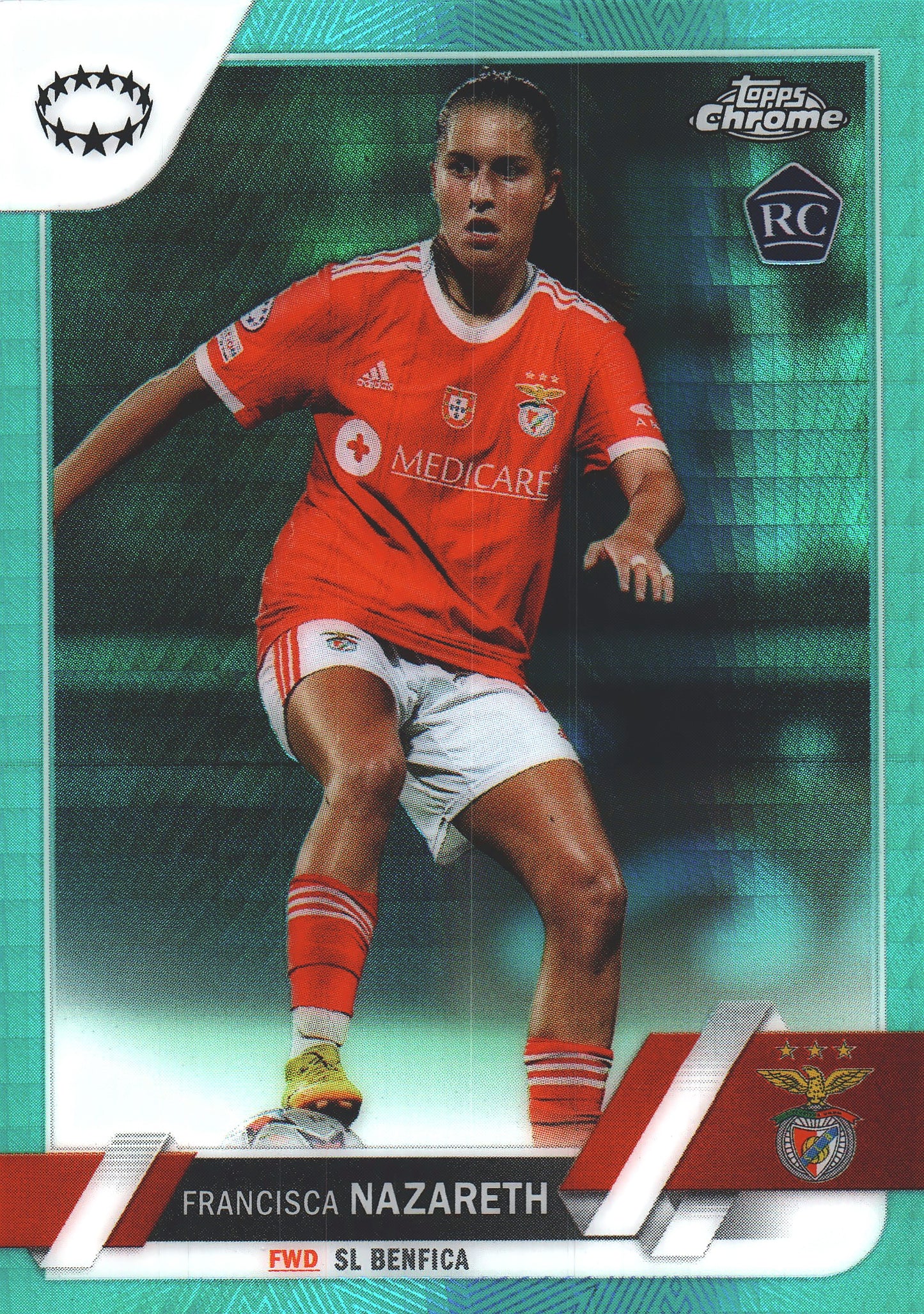 2022 Topps Chrome UCC Women's Aqua Prism Francisca Nazareth #54 S.L. Benfica
