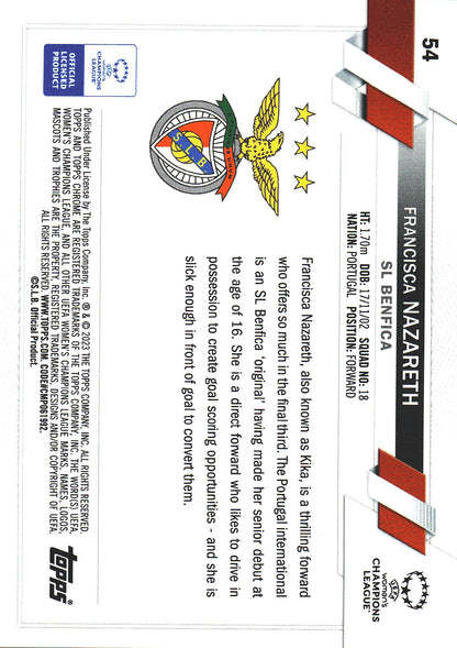 2022 Topps Chrome UCC Women's Aqua Prism Francisca Nazareth #54 S.L. Benfica