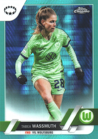 2022 Topps Chrome UCC Women's Aqua Prism Tabea Wassmuth #72 VfL Wolfsburg