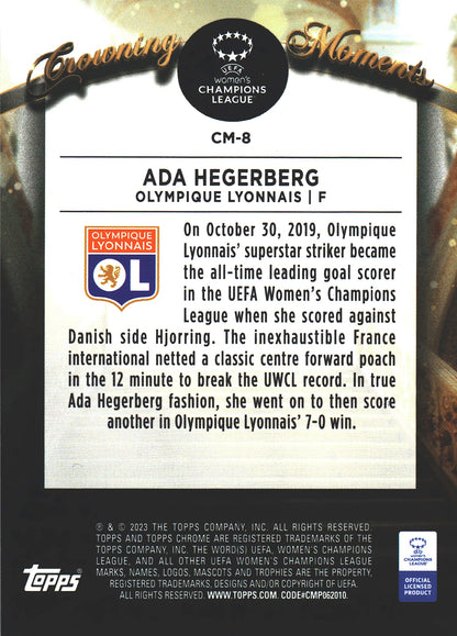 2022 Topps Chrome UCC Women's Crowning Moments Ada Hegerberg #CM-8 Olympique Lyonnais