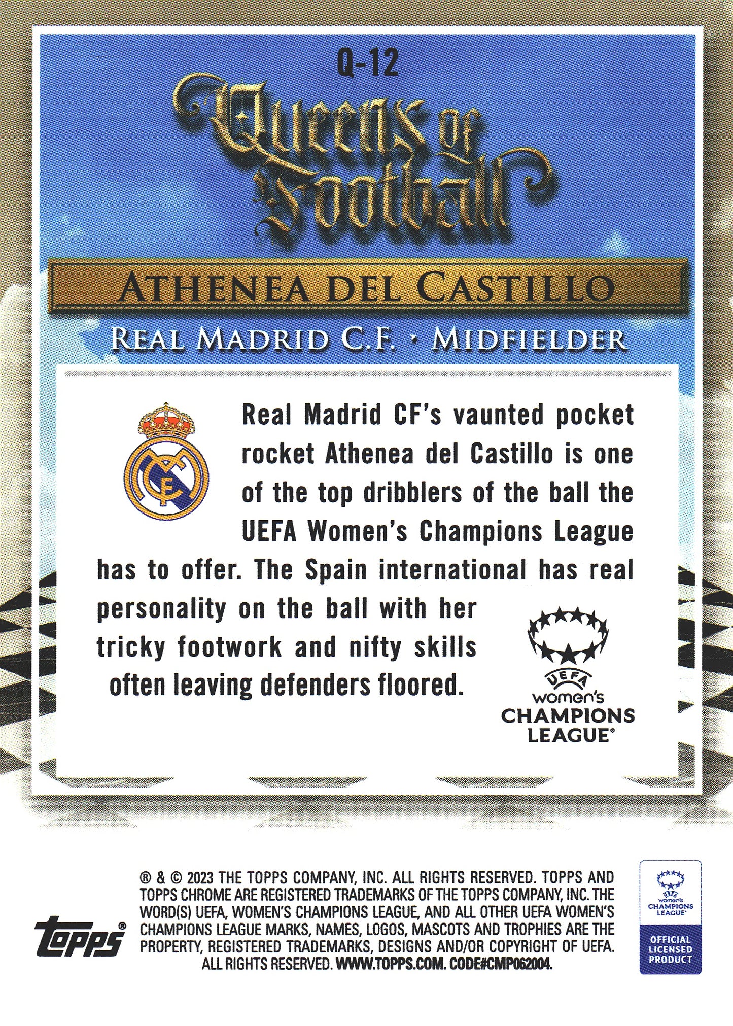 2022 Topps Chrome UCC Women's Queens of Football Athenea Del Castillo #Q-12 Real Madrid