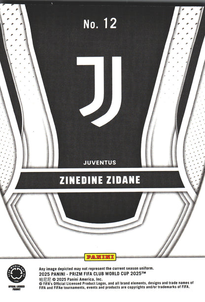 2025 Panini Prizm Club World Cup Legendary Talents Zinedine Zidane #12 Juventus