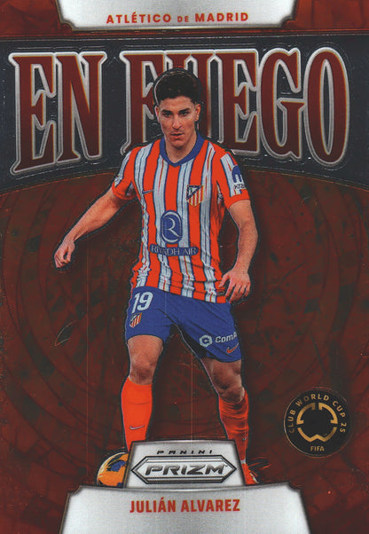 2025 Panini Prizm Club World Cup En Fuego Julian Alvarez #2 Atletico Madrid