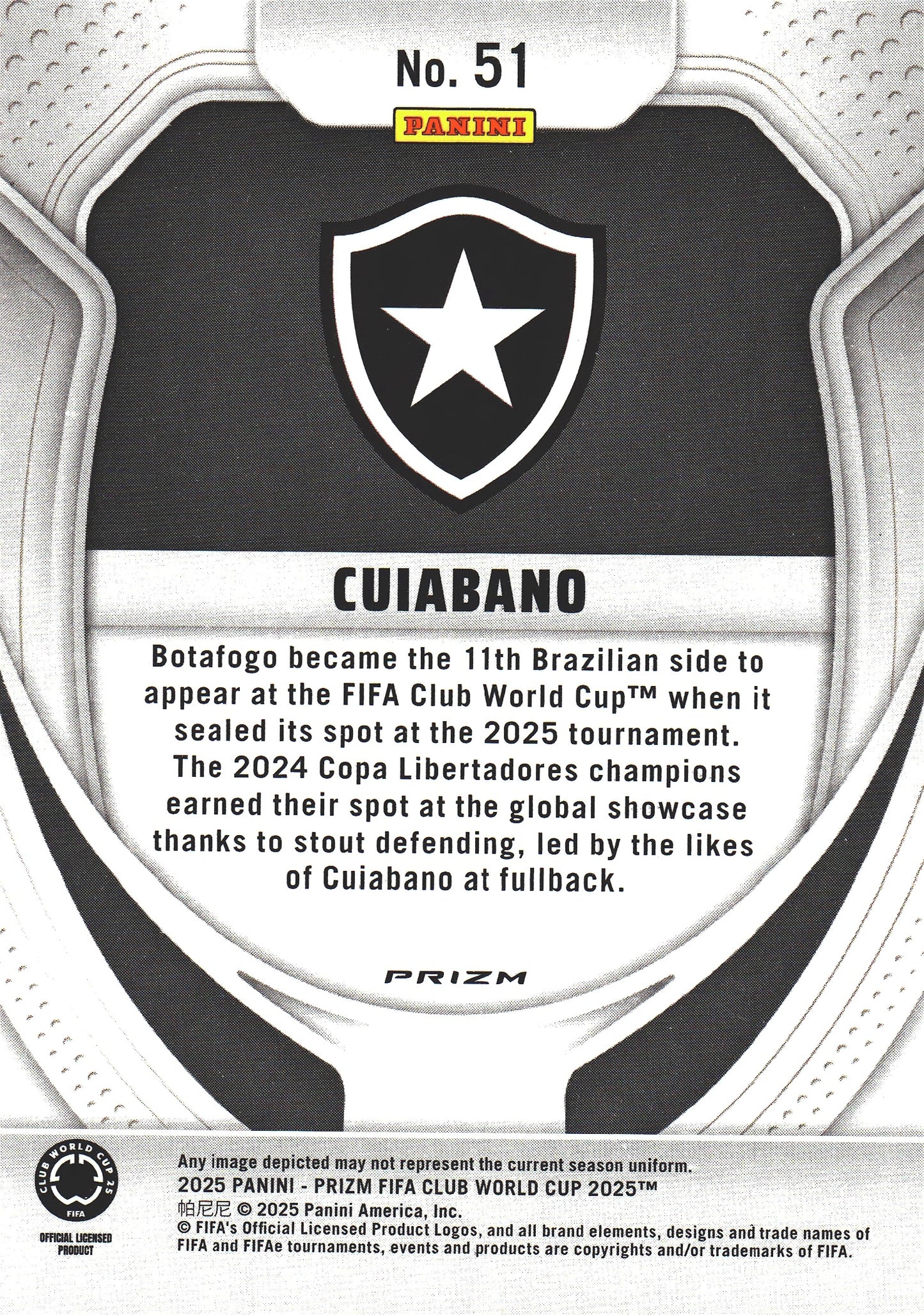 2025 Panini Prizm Club World Cup Pulsar Cuiabano #51 Botafogo FR