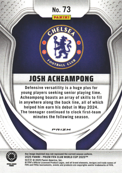 2025 Panini Prizm Club World Cup Seismic Josh Acheampong RC #73 Chelsea FC