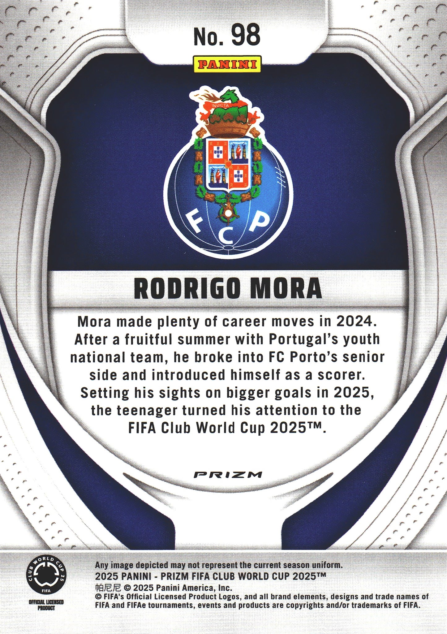 2025 Panini Prizm Club World Cup Seismic Rodrigo Mora #98 Porto