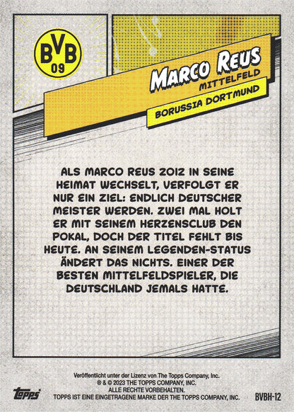 2023 Topps Dortmund Fan Set Heroes Aqua /399 Marco Reus #BVBH-12 Borussia Dortmund