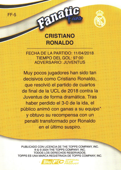 2024 Topps Real Madrid Fan Set Fanatics Cristiano Ronaldo #FF-5 Real Madrid CF