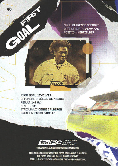 2024 Topps Real Madrid Team Set Static Foil Clarence Seedorf BE #40 Real Madrid CF