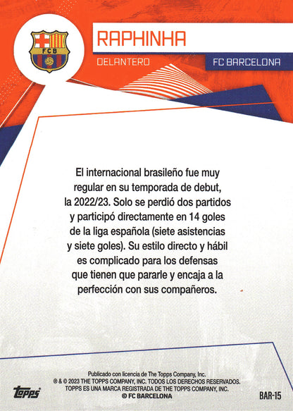 2023 Topps FC Barcelona Fan Set Raphinha #BAR-15 FC Barcelona