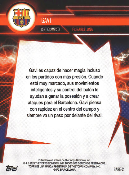 2023 Topps FC Barcelona Fan Set Super Electric Gavi #BARE-2 FC Barcelona