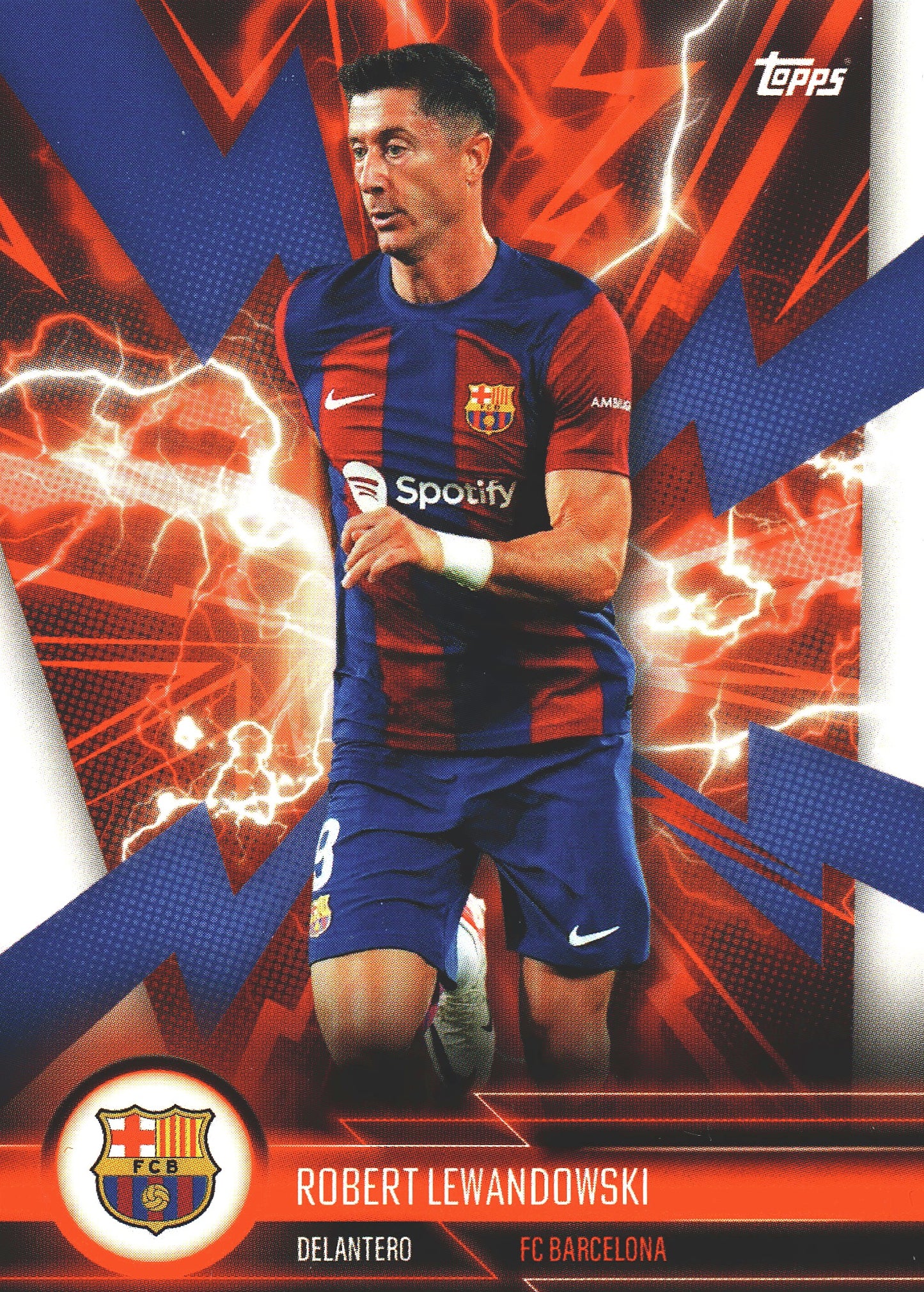 2023 Topps FC Barcelona Fan Set Super Electric Robert Lewandowski #BARE-4 FC Barcelona