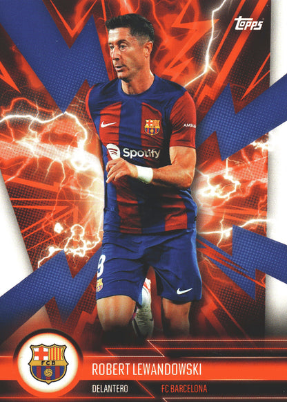 2023 Topps FC Barcelona Fan Set Super Electric Robert Lewandowski #BARE-4 FC Barcelona