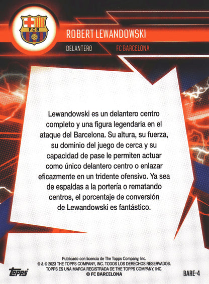 2023 Topps FC Barcelona Fan Set Super Electric Robert Lewandowski #BARE-4 FC Barcelona