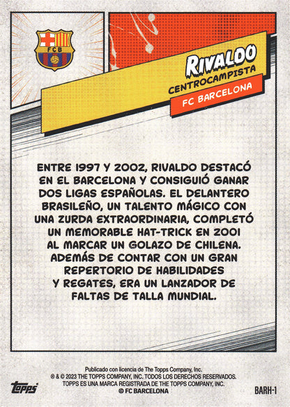 2023 Topps FC Barcelona Fan Set Heroes Rivaldo #BARH-1 FC Barcelona