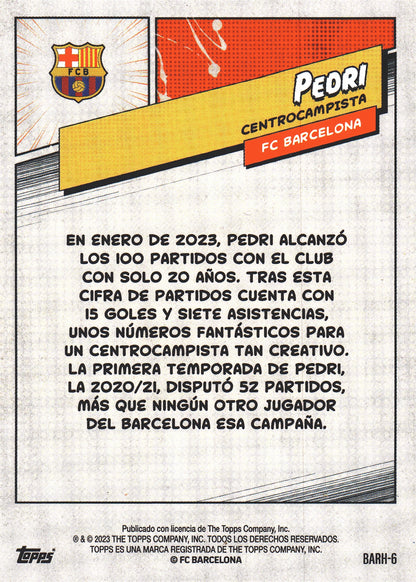 2023 Topps FC Barcelona Fan Set Heroes Pedri #BARH-6 FC Barcelona