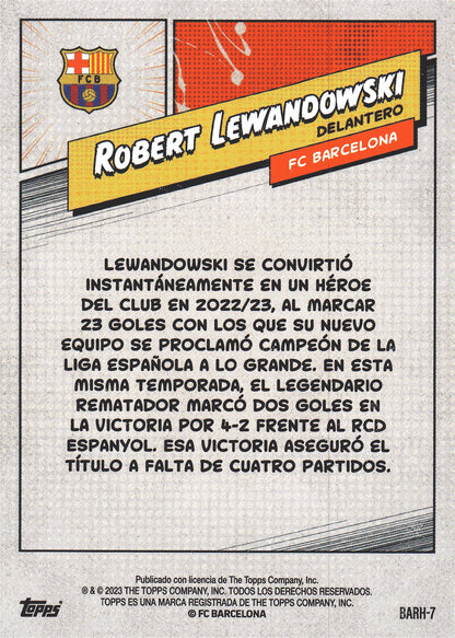 2023 Topps FC Barcelona Fan Set Heroes Robert Lewandowski #BARH-7 FC Barcelona