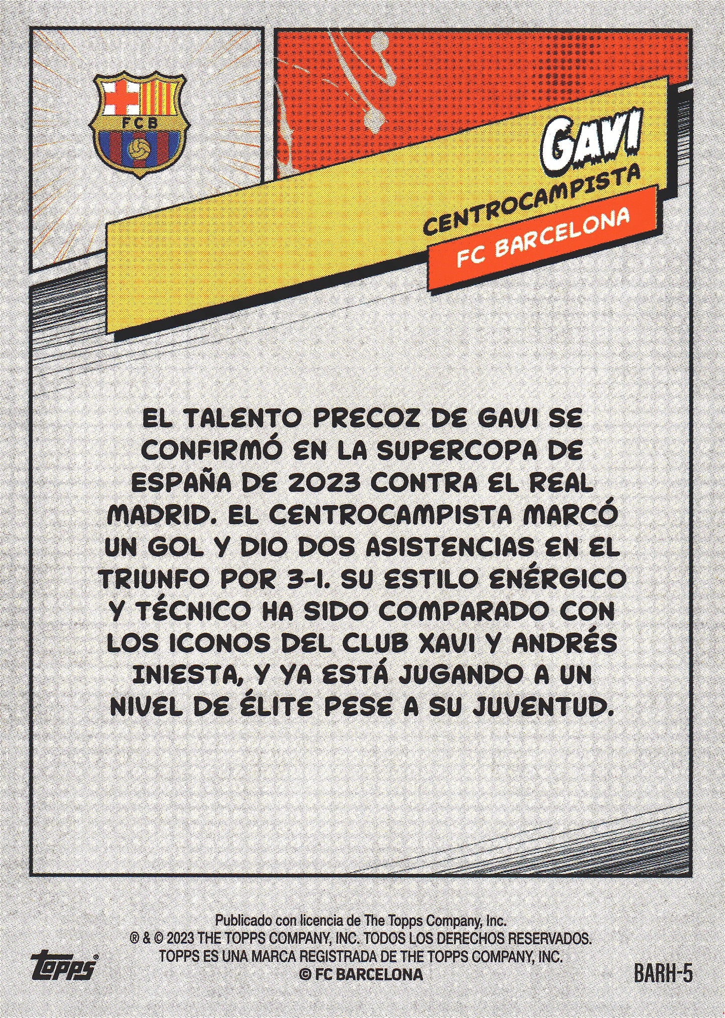 2023 Topps FC Barcelona Fan Set Heroes Electric Gavi #BARH-5 FC Barcelona