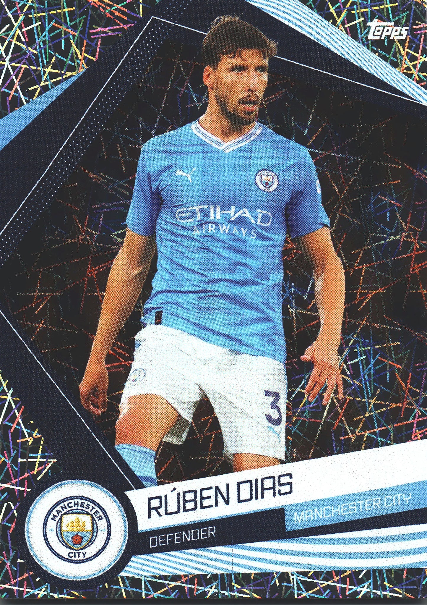 2023 Topps FC Man City Fan Set Electric Ruben Dias #MAN-3 Manchester City