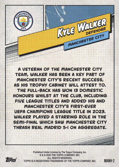 2023 Topps FC Man City Fan Set Heroes Electric Kyle Walker #MANH-2 Manchester City