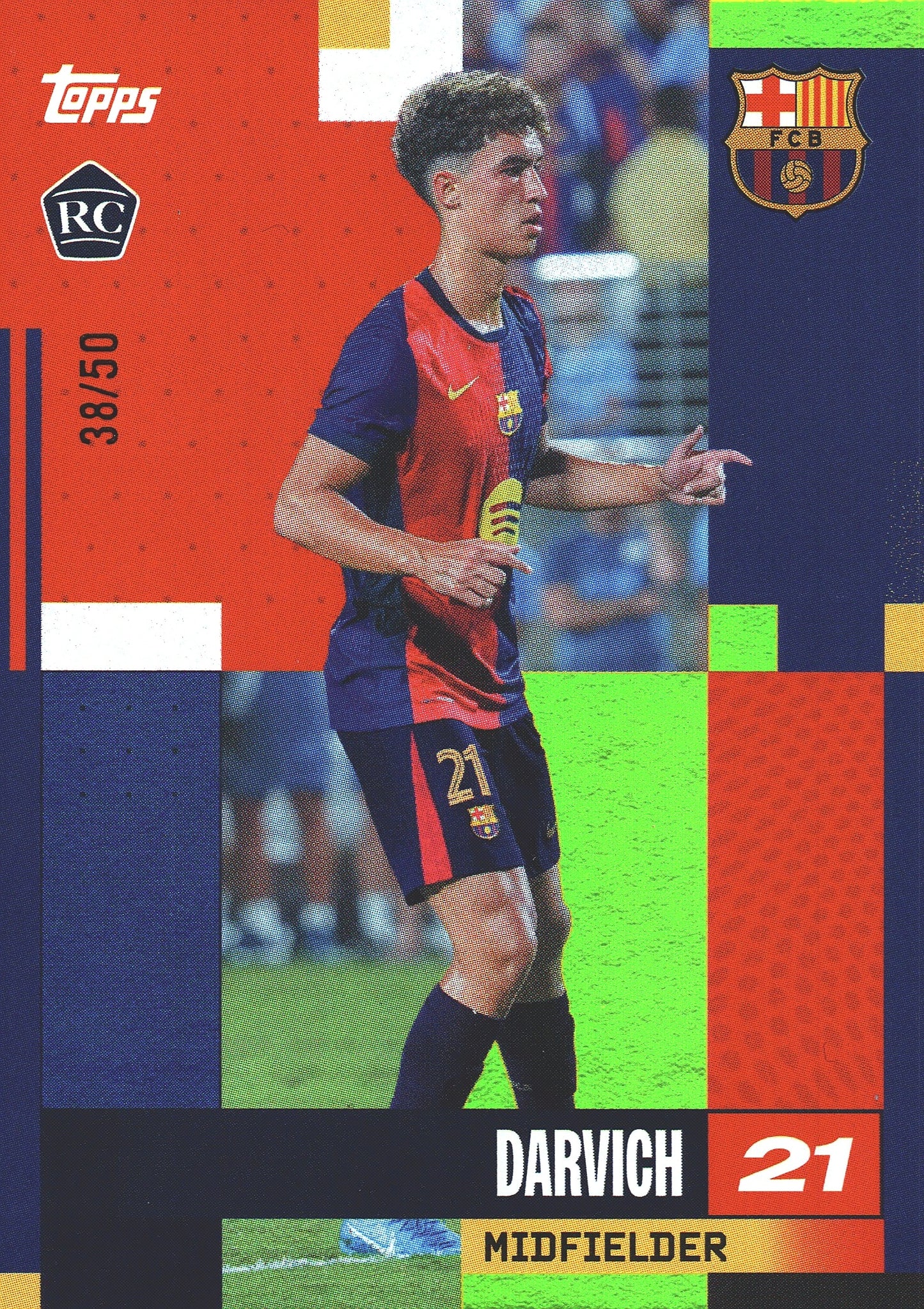 2024 Topps FC Barcelona Team Set Yellow /50 Darvich RC #18 FC Barcelona