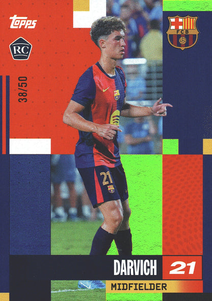 2024 Topps FC Barcelona Team Set Yellow /50 Darvich RC #18 FC Barcelona