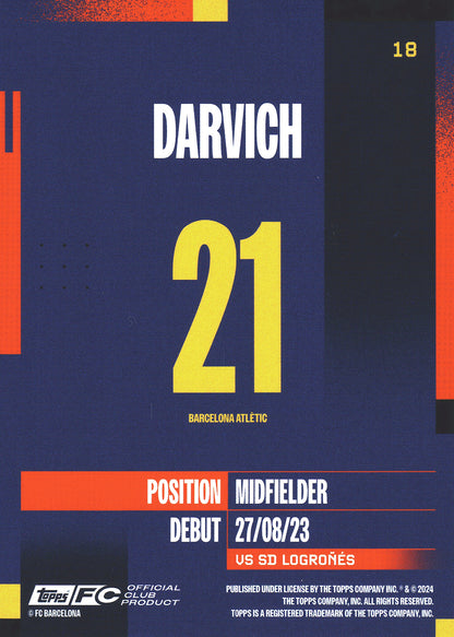 2024 Topps FC Barcelona Team Set Yellow /50 Darvich RC #18 FC Barcelona