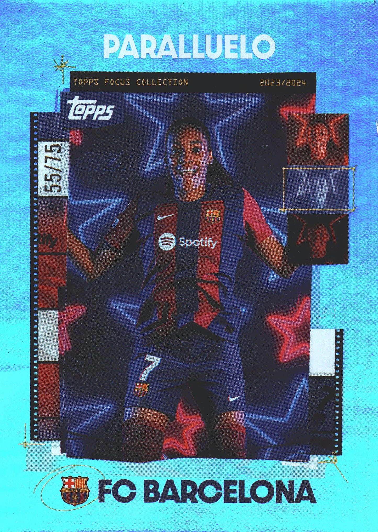 2023 Topps Focus Blue /75 Salma Paralluelo #40 FC Barcelona