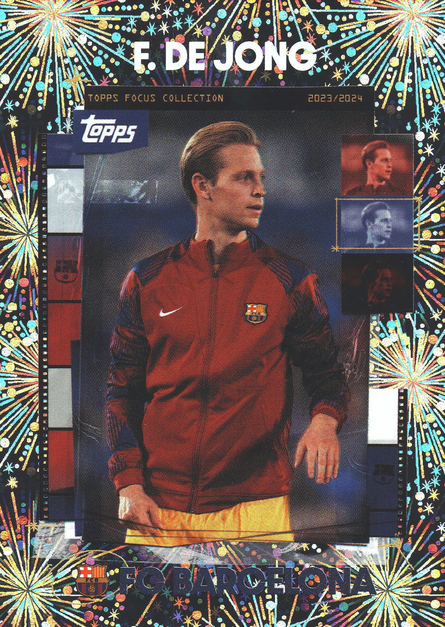 2023 Topps Focus Fireworks Foil Frenkie De Jong #11 FC Barcelona