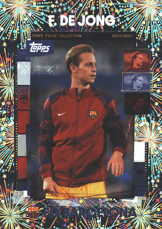 2023 Topps Focus Fireworks Foil Frenkie De Jong #11 FC Barcelona