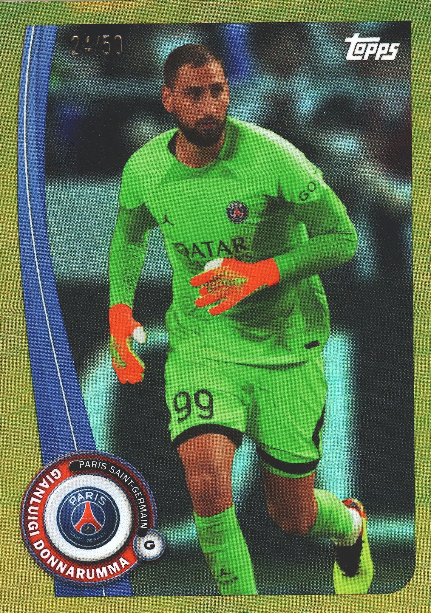 2022 Topps PSG Fan Set Gold /50 Gianluigi Donnarumma #PA-1 Paris Saint-Germain