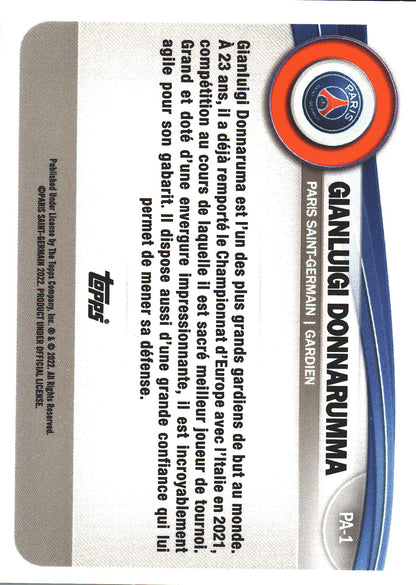 2022 Topps PSG Fan Set Gold /50 Gianluigi Donnarumma #PA-1 Paris Saint-Germain