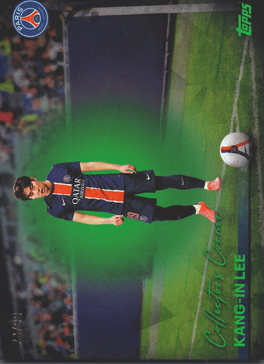 2025 Topps PSG Team Set Green Icy /99 Kang-in Lee CC #37 Paris Saint-Germain